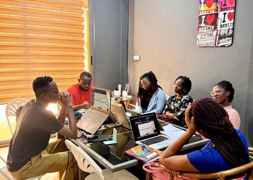 Classroom session with students learning